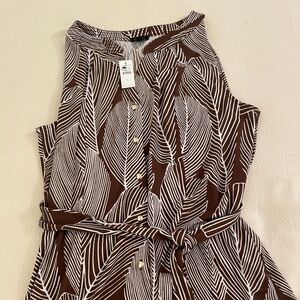Talbots Brown and White Patterned Dress